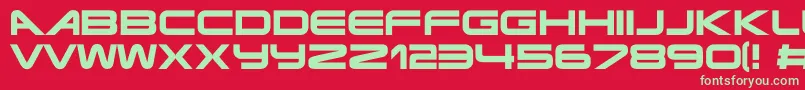 Terminator ffy-fontti – vihreät fontit punaisella taustalla