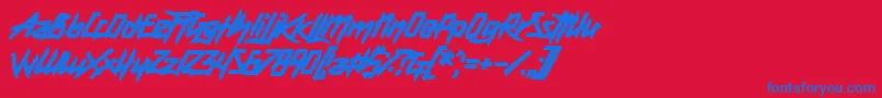 DeathKnell Font – Blue Fonts on Red Background