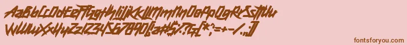 fuente DeathKnell – Fuentes Marrones Sobre Fondo Rosa