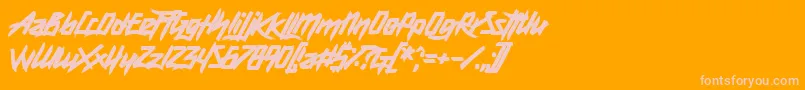 DeathKnell Font – Pink Fonts on Orange Background