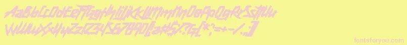 DeathKnell Font – Pink Fonts on Yellow Background