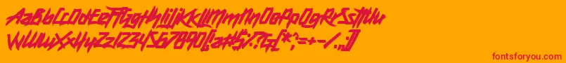 DeathKnell Font – Red Fonts on Orange Background