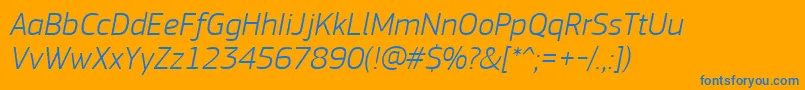 PfsquaresansproLightitalic Font – Blue Fonts on Orange Background