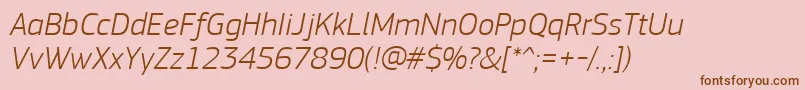 PfsquaresansproLightitalic Font – Brown Fonts on Pink Background