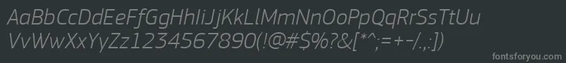 Шрифт PfsquaresansproLightitalic – серые шрифты на чёрном фоне