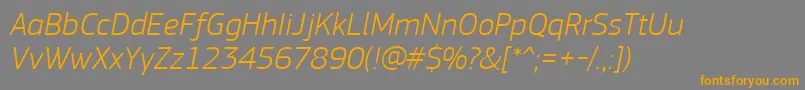PfsquaresansproLightitalic Font – Orange Fonts on Gray Background