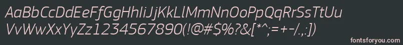 PfsquaresansproLightitalic Font – Pink Fonts on Black Background