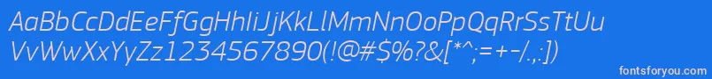 PfsquaresansproLightitalic Font – Pink Fonts on Blue Background