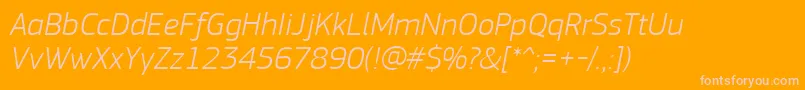 PfsquaresansproLightitalic Font – Pink Fonts on Orange Background