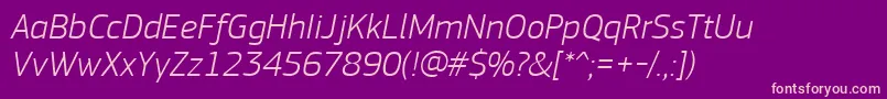 PfsquaresansproLightitalic Font – Pink Fonts on Purple Background