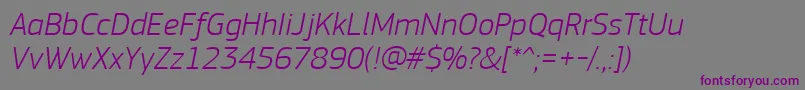 PfsquaresansproLightitalic Font – Purple Fonts on Gray Background