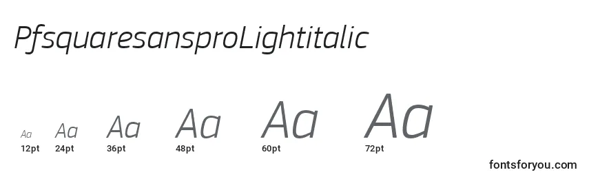 PfsquaresansproLightitalic Font Sizes