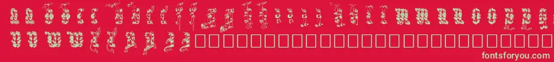 フォントInfula – 赤い背景に緑の文字