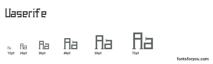 Uaserife Font Sizes