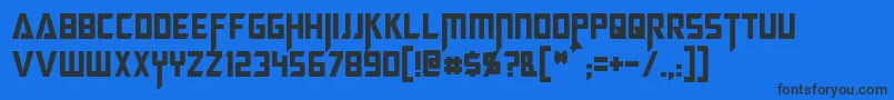 MegatronCondensed-Schriftart – Schwarze Schriften auf blauem Hintergrund