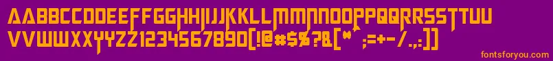 MegatronCondensed Font – Orange Fonts on Purple Background