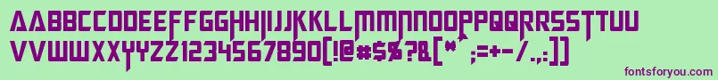 MegatronCondensed Font – Purple Fonts on Green Background