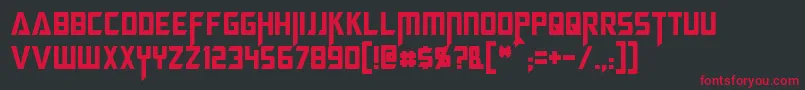 フォントMegatronCondensed – 黒い背景に赤い文字