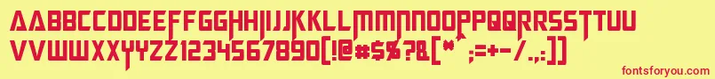 MegatronCondensed Font – Red Fonts on Yellow Background