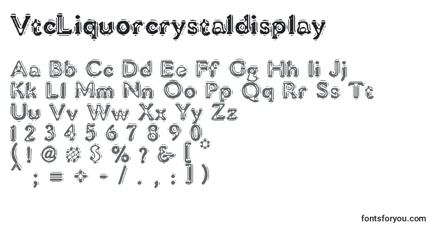 VtcLiquorcrystaldisplay-fontti – aakkoset, numerot, erikoismerkit