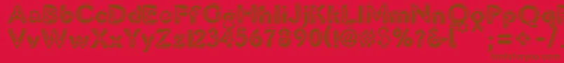 VtcLiquorcrystaldisplay Font – Brown Fonts on Red Background