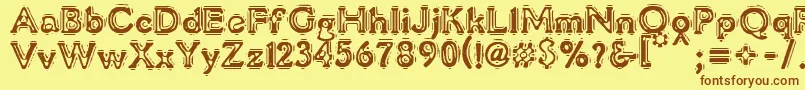 VtcLiquorcrystaldisplay Font – Brown Fonts on Yellow Background