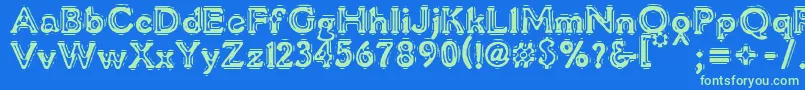 VtcLiquorcrystaldisplay Font – Green Fonts on Blue Background