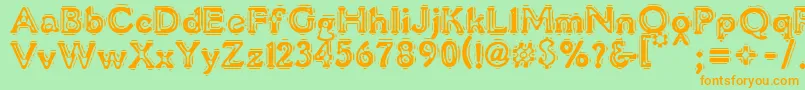 VtcLiquorcrystaldisplay Font – Orange Fonts on Green Background