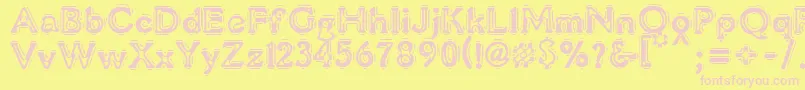 VtcLiquorcrystaldisplay Font – Pink Fonts on Yellow Background