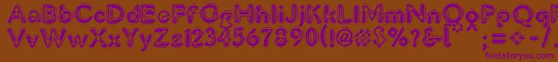 VtcLiquorcrystaldisplay Font – Purple Fonts on Brown Background