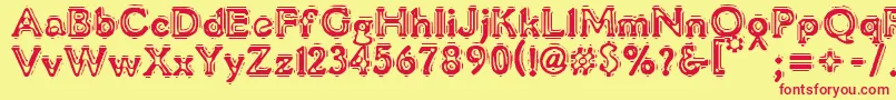 VtcLiquorcrystaldisplay Font – Red Fonts on Yellow Background