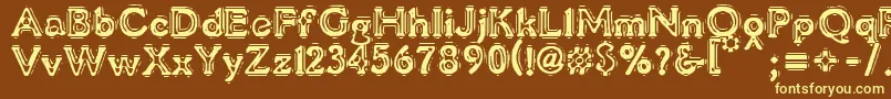 VtcLiquorcrystaldisplay Font – Yellow Fonts on Brown Background