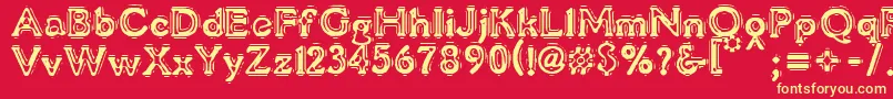 VtcLiquorcrystaldisplay-Schriftart – Gelbe Schriften auf rotem Hintergrund