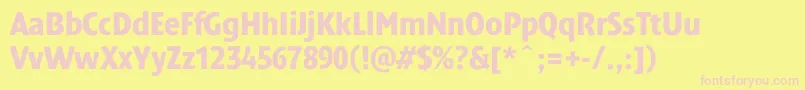 Dendanewblackcondc Font – Pink Fonts on Yellow Background