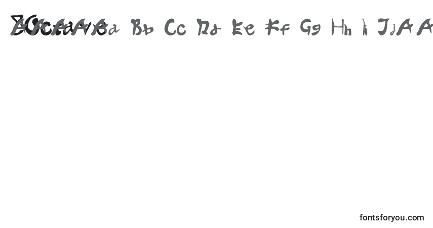 Czcionka 8Octave – alfabet, cyfry, specjalne znaki