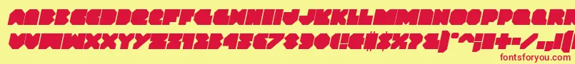 Vxrocketital Font – Red Fonts on Yellow Background