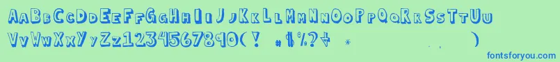 Blockedin Font – Blue Fonts on Green Background