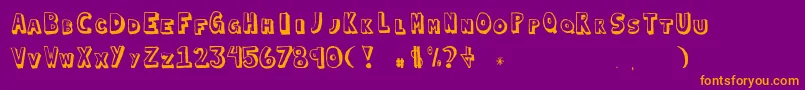 Blockedin Font – Orange Fonts on Purple Background