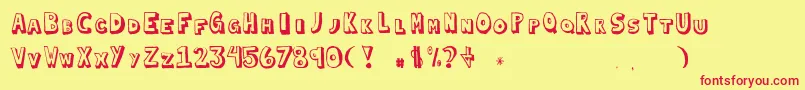 Blockedin Font – Red Fonts on Yellow Background