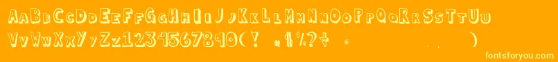 Blockedin Font – Yellow Fonts on Orange Background