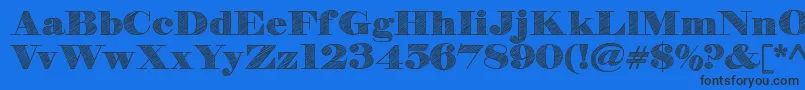 HbSketchDemo Font – Black Fonts on Blue Background