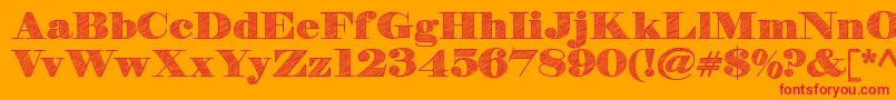 HbSketchDemo Font – Red Fonts on Orange Background