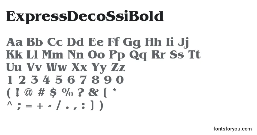 Fuente ExpressDecoSsiBold - alfabeto, números, caracteres especiales