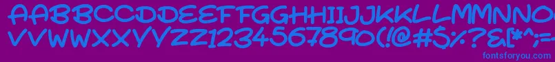 SuperTurnips-fontti – siniset fontit violetilla taustalla