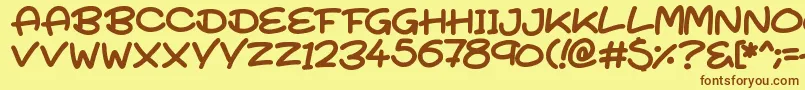 SuperTurnips Font – Brown Fonts on Yellow Background