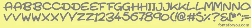 SuperTurnips Font – Gray Fonts on Yellow Background