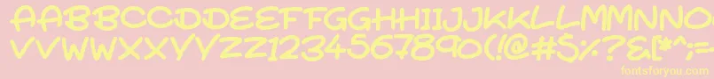 SuperTurnips Font – Yellow Fonts on Pink Background