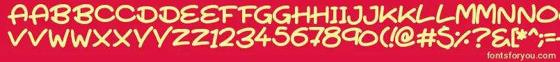 フォントSuperTurnips – 黄色の文字、赤い背景