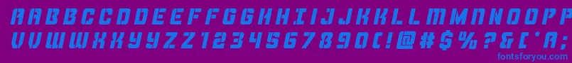 Thundertroopertitleital Font – Blue Fonts on Purple Background