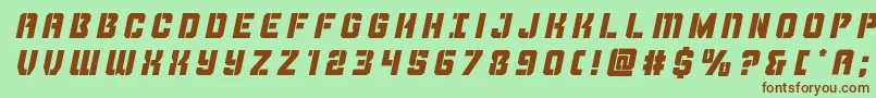 More about Thundertroopertitleital Font Thundertroopertitleital Font – Brown Fonts on Green Background